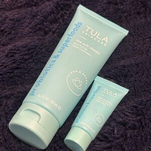 TULA Skincare Face Cleanser and Moisturizer sample Set